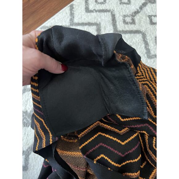 MISOOK Black Orange Magenta Chevron Knit Long Open Front Cardigan Sz 3X - Picture 12 of 14